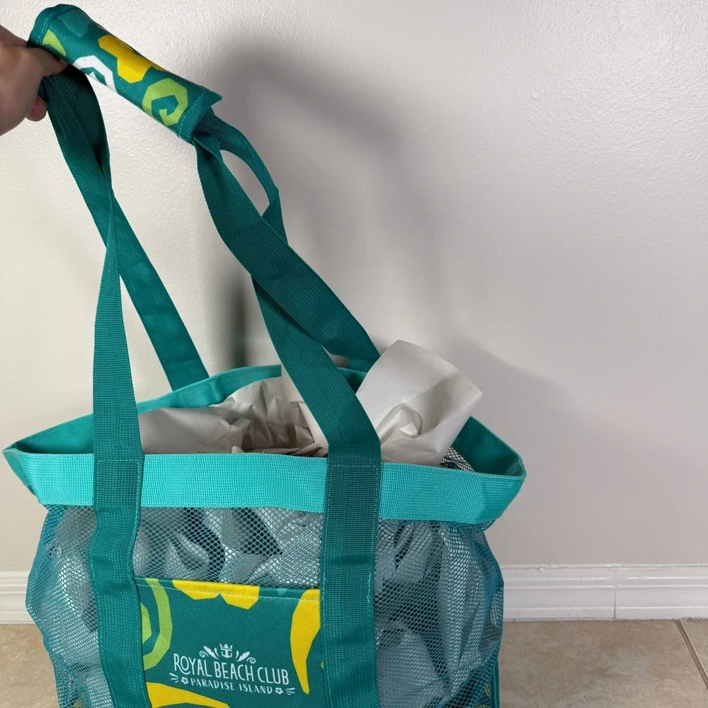 Royal Caribbean Beach Club Tote Bag Teal Mesh Insulated Cooler Paradise Island